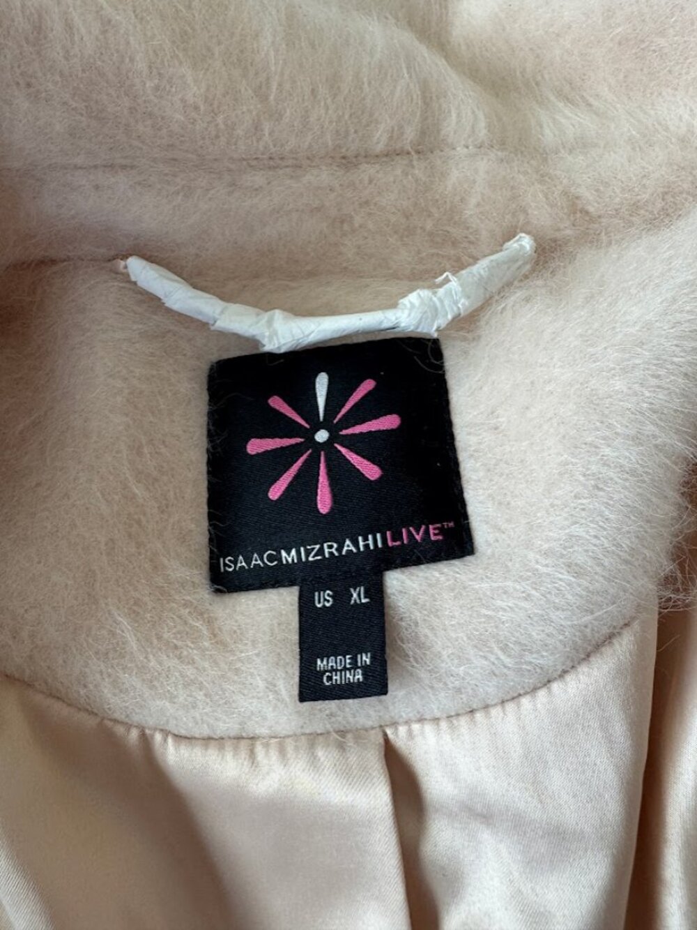 Isaac Mizrahi Live! Women's XL Cream Faux Fur Belted Long Coat - Picture 3 of 12